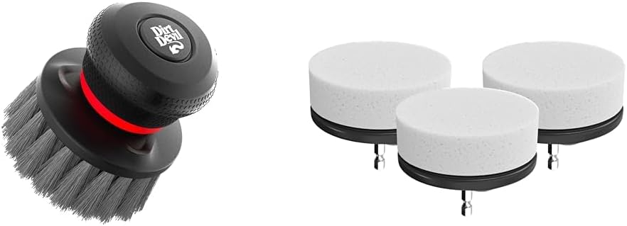 Dirt Devil Handheld Pommel Scrubber Cleaning Brush, General Purpose Cleaning, AD80000 + Sponge Pad Cleaning Set, 3-Pack, AD83200