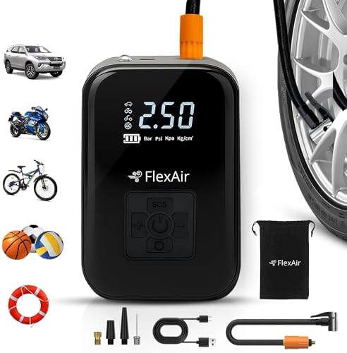 FLEXAIR – Gonfleur Pneus Voiture & Pompe Vélo Électrique Recharge...