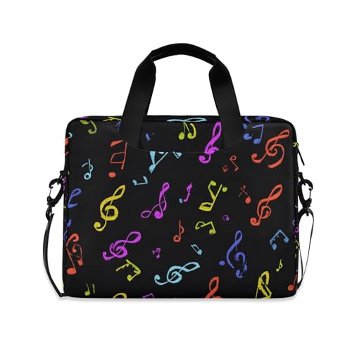 Funda maletín para laptop con notas musicales 13-15.6 pulg miniatura 1