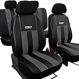Autositzbezüge 2+3 - Universal Auto Sitzauflagen Set - Dreilagig Auto Sitzbezüge mit Reißverschluss - Dauerhafter Sitzbezug Auto Vordersitze und Rücksitze - Schwarz Graphit Schonbezüge Auto