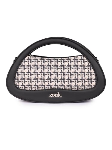 Image of ZOUK Nadia Sling Bag for Women - Stylish Crossbody with Cutout Top Handle | Handcrafted Shoulder Bag with Multiple Pockets & Water-Resistant Lining | Formal & Casual Use |