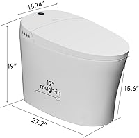 Vista 7 de EPLO Inodoro Inteligente, Inodoro Bidé Asistido por Bomba, Descarga de Emergencia, Asiento Calefactado, Doble Descarga Automática, Agua Tibia