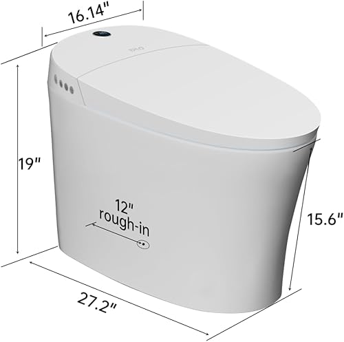Miniatura 7 de EPLO Aseo inteligente, bidé asistido por bomba, descarga apagada, asiento calefactado, doble descarga automática, agua tibia, funcionamiento del