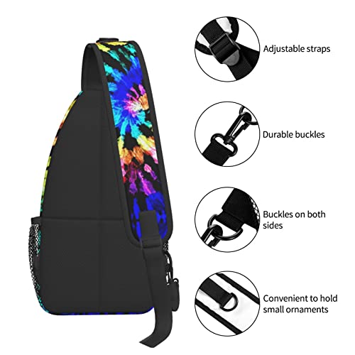 Tie Dye Pattern Unisex Sling Backpack Crossbody Shoulder Bags For Men Women Small Daypacks Chest Bag With Adjustable Strap Hiking Travel Sport Climbing Runners Gym Sport Casual Outdoor Walking Biking #TOP1