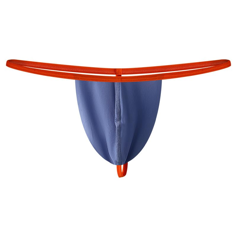 Men' Nylon Thong Gstring Ice Silk Sensation Sexy Sissy Pouch Black/Grey/Blue 3 Pack2