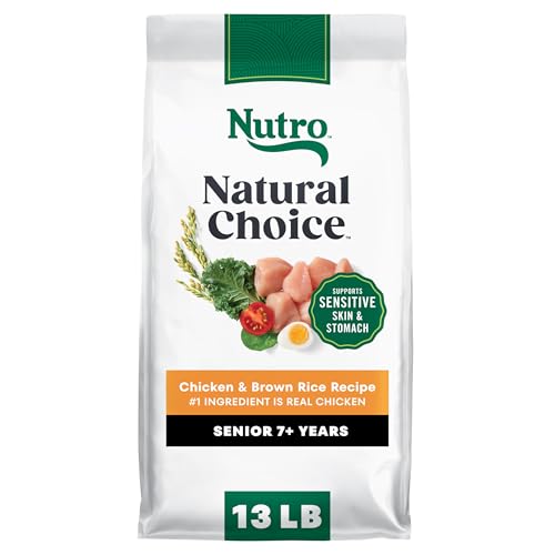 Nutro Natural Choice Senior Dog Food Dry Recipe, Chicken and Brown Rice Recipe, Dry Dog Food, 13 lb. Bag