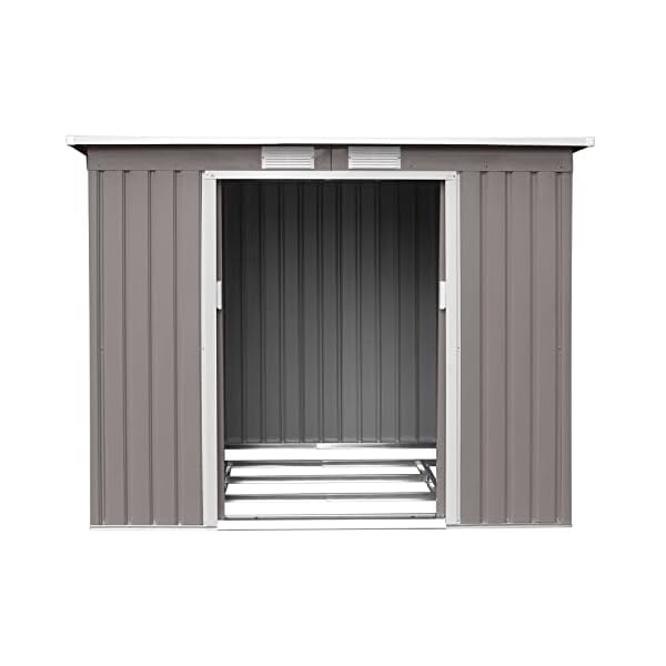 SVITA P100 Metall Gerätehaus 213×130×173cm Geräteschuppen Schuppen Gartenhaus Outdoor (Hellgrau) – Bild 6