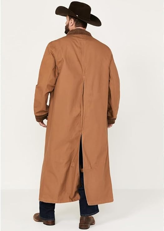 Men's western gunfighter cowboy old Vest mens black denim Cotton long coat duster Full Length Jackets4