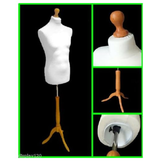 The Shopfitting Shop - Mannequin de vitrine/buste de couture sur trépied en bois, modèle homme