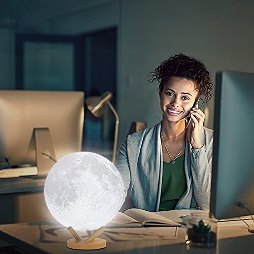 Sliding Control Moon Lamp, Logrotate 2021 Upgraded Version 7.1In Moon Light, 18 Colors Moon Night Light With Unique Stand, Sliding Control, Timing, Usb Rechargeable, Best Gifts For Parent Friend Lover #TOP6