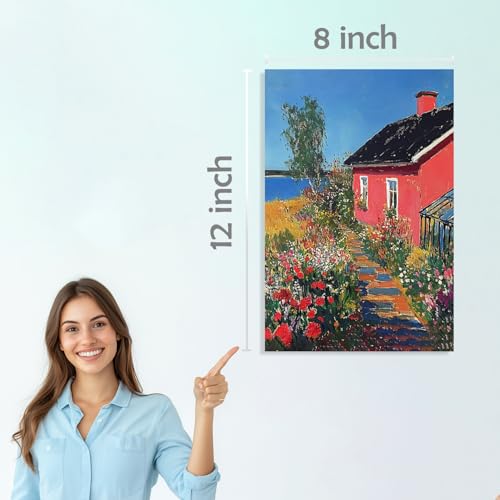 Image of SiddArtify Coastal Cottage Wall Art Poster Print Set - Scenic Landscape Art for Living Room Bedroom Office Decor - 8x12 Sticker Pack of 6