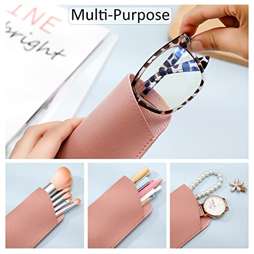 Image of 8 Pack Soft Glasses Case, Eyeglass Case Leather Sunglass Case, Portable Glasses Pouch for Women Men Kid