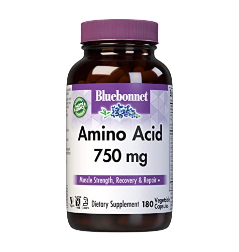 Bluebonnet Amino Acid 750 Mg Vitamin Capsules, White, 180 Count #TOP12
