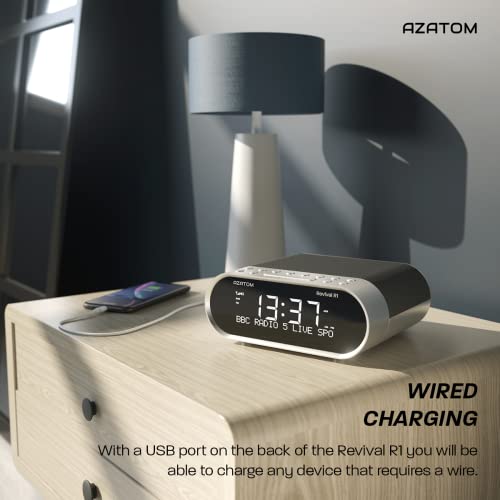 image for AZATOM Revival DAB+ DAB Digital FM Radio, Dual Alarm Clock, Wireless B