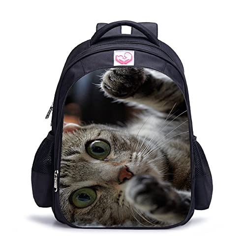 Sac à dos Cat unisexe anti-déchirure | Cartable scolaire imperméable chat imprimé 3D