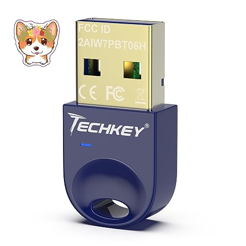 USB Bluetooth Adapter 5.3 for Desktop PC, Really Plug & Play Mini Bluetooth V9 EDR Dongle Receiver & Transmitter for Laptop Computer Bluetooth Windows 11/10/8.1-Electric Blue