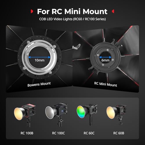 Image of SmallRig 11.4 inch /29cm Mini Parabolic Softbox Quick Release, Compatible with SmallRig RC 60B /60C, RC 100B /100C Series COB LED Video Light, RA-D30-4358