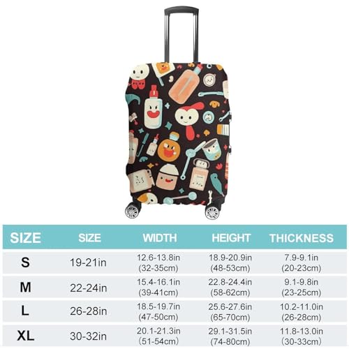 Luggage Cover Washable Suitcase Cover Stretch Suitcase Protector Cover M Cartoon Medicine Pattern Anti-scratch Luggage Protector Cover Travel Suitcase Covers for Adult Travel2