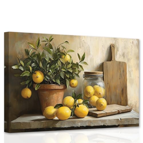 Toile de citron tableau anti-mur vide pour salle a manger 30x45cm