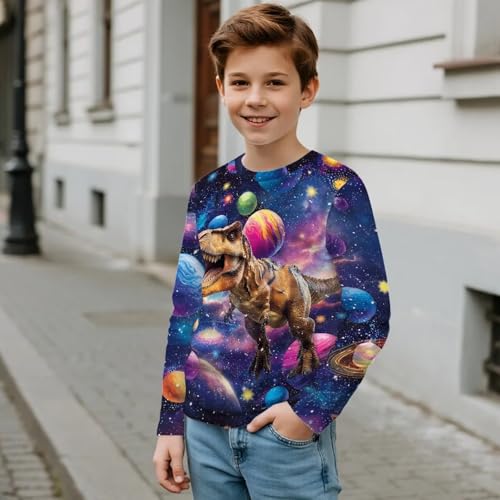 Image of Uourmeti Long Sleeve Tops for Boys Graphic T Shirts Teen Girls Active Pullover Tees