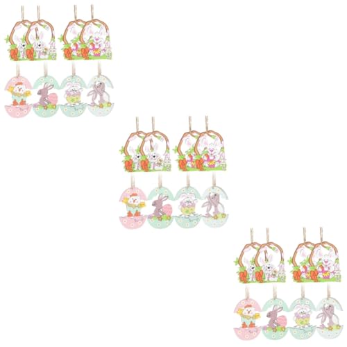 Ornements en bois de Pâques CLMJHG FCXDMY pour suspension murale extérieure et intérieure