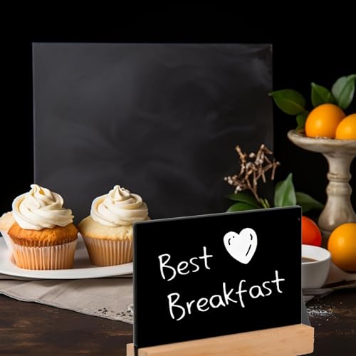 8 Stück Kreidetafel Klein, Mini Kreidetafel mit Ständer Kleine Tafel zum Beschriften Buffet Schilder Tischkarten für Hochzeit Party Geburtstag Bar Preisschilder Dekoration
