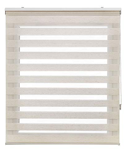Estoralis   Shae   Estor Enrollable Doble Tejido, Noche y día, Crudo, 170 x 250 cm
