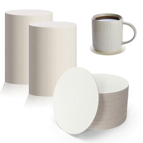 NESSDOVE Disposable Paper Coasters - Bulk Blank White Paper Coasters for Crafts and Drinks - Highly Absorbent and Versatile (200, Round) by NESSDOVE - Used condition - US$18.61