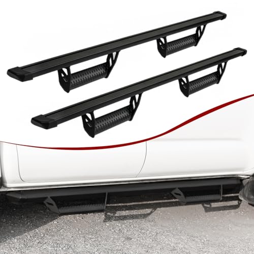 Dermon Drop Down Hoop Style Running Boards for 2005-2023 Toyota Tacoma 2nd 3rd Gen Double Cab Crew Cab 4 Doors Side Steps Step Bars Nerf Bars Aluminum