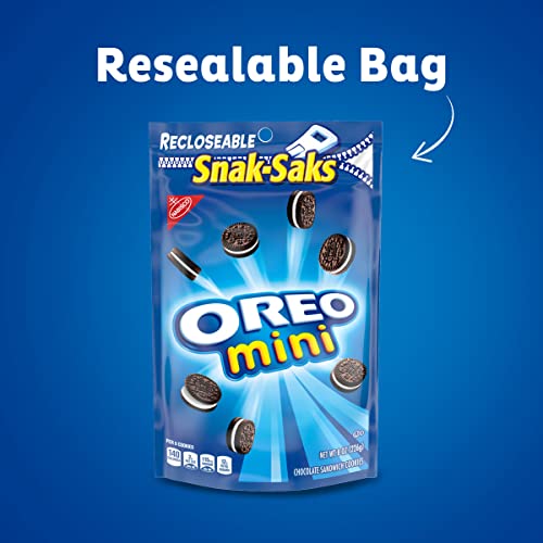 Oreo Mini Chocolate Sandwich Cookies, Snack Pack, 8 Oz Snak-Sak #TOP2