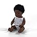 Miniland Poupon bébé garçon Africain américain 38 cm en Boite avec sous-vêtements, Noir - 31159