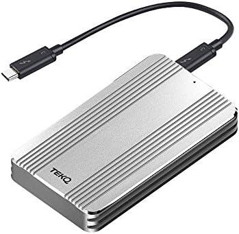[Intel Certified] TEKQ 960G Protable Thunderbolt 3 External SSD PCIe NVMe SSD Inside Bus Powered 2450MB/s Read, 1850MB/s Write (NOT Compatible with Device Without Thunderbolt 3 Interface)(Silver)
