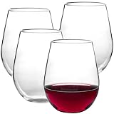 D'Eco Unbreakable 20 oz Wine Glasses (Set of 4) - 100% Tritan Reusable Shatterproof Clear Glassware - Perfect Cocktail Glasses for Charcuterie Boards, Summer Pool Parties, BBQs - Wedding Gift Idea