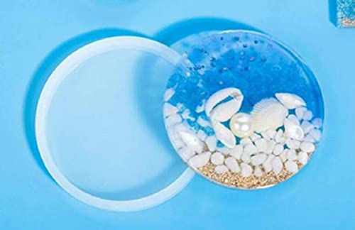 Image of SNOOGG Pack of 1 Round Silicone Mold for Epoxy Resin Casting Coaster Making Mold DIY Resin Art Craft Supplies Cup Mat Home Decoration Personalized Gift Reusable Durable Mold