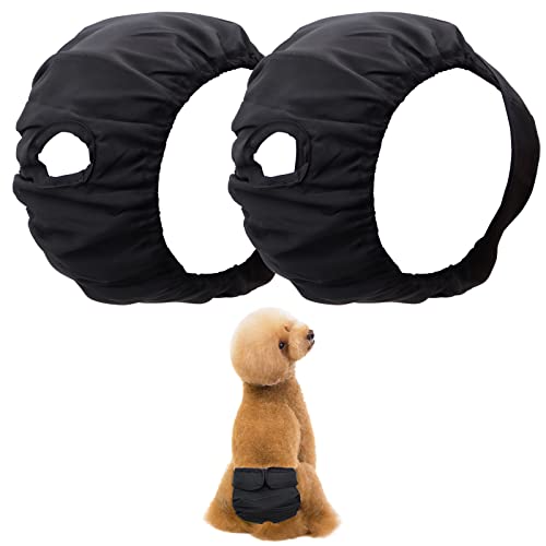 Lot de 2 couches réutilisables pour chien - Pour chiennes - Couches pour chien - Culotte de protection - Pantalon réglable - Taille S : 40-50 cm Cover