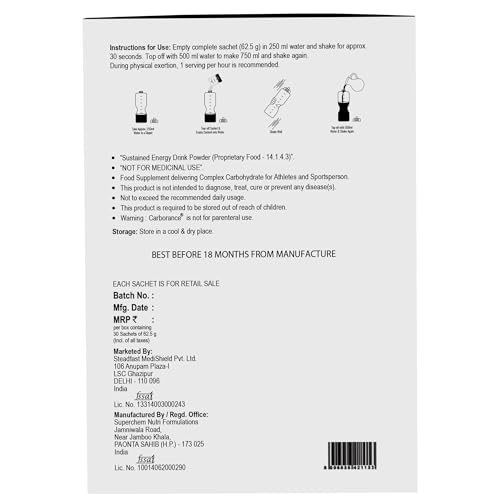 Steadfast Nutrition Carborance Multi-Source Simple and Complex Carbohydrates with Minerals Unflavoured 30 Sachets