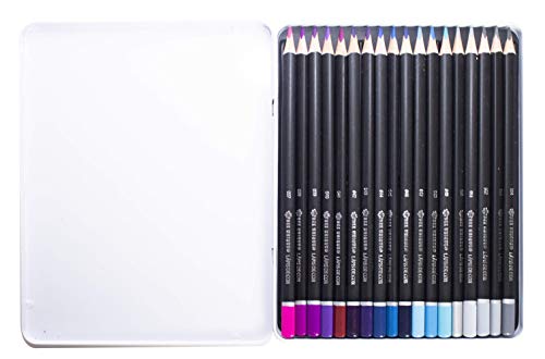 Lápis De Cor Profissional 18 Cores Com Estojo De Metal - Colorgrade A Triangular Madeira, Bee Unique