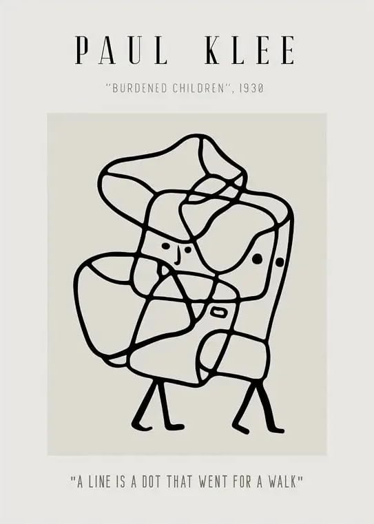Toile Paul Klee Ligne et point impression d'art mural abstrait premium 60x80cm