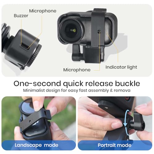 Image of ZORBES Camera Backpack Clip for DJI Osmo Nano, 360 Rotation Horizontal Vertical Quick Release Mount Hat Camera Clip for Backpack Compatible with DJI Nano Accessories