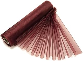 70 cm x 15 m rolka przezroczystej tkaniny z organzy - elegancka tkanina dekoracyjna na krzesła weselne, kokardki, bieżniki, upominki imprezowe - materiały rzemieślnicze na wstążki, akcenty do sukienek