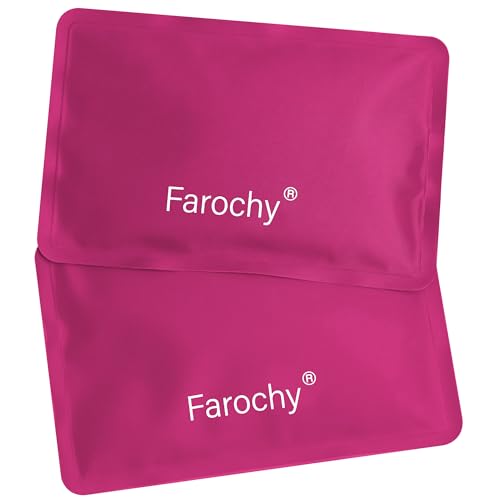 Farochy Reusable Ice Packs for Lunch Boxes - 2PCS Soft Ice Packs Freezer Packs for Cooler Gel Ice Packs Keep Food Cold or Hot Rosy