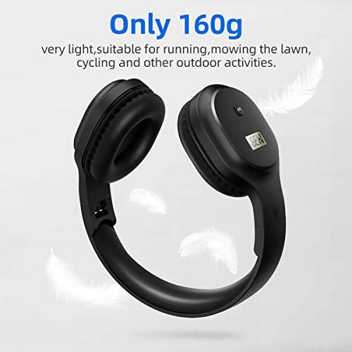 Image of Rechargeable and Portable Personal FM Radio Headphones with Best Reception, Wireless Headset Radio Ear Muffs for Jogging, Mowing, Cycling, Meeting FM Receiver