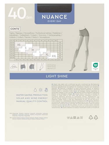 Image of Conte Tights Control Top Semi Opaque Pantyhose Silky Matte Effect Nuance 40 Den