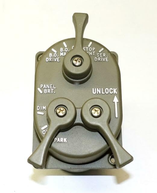 MS51113-1 3 Lever Light Control Switch Compatible with M998 M939 2.5T M35 M151 MB GPW M35A2 M809 M939 HMMWV Head Light 2.5 Ton / 5930-00-307-8856/5930003078856 MS51113-1