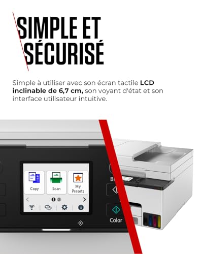 Canon MAXIFY GX2050 Imprimante A4 Couleur pour la Maison et Le Bureau, Imprimante, Copieur, Scanner et Télécopieur Jet d'encre MegaTank Tout-en-Un, Wi-FI, Ethernet, USB | Comprend 6 bouteilles d'encre – Image 6