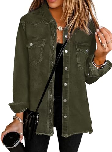 UEAL Womens Jean Jacket Fringe Denim Jacket Rodeo...