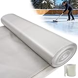 FULEIYA Plasti Ice Rink Liner for Backyard Ice Rink Kit Liner - 6Mil HDPE Plastic Sheeting Hockey Rink Liner with a Waterproof Repair Patch Tape, Backyard Rink Tarp, Grey, 26 x 33 Ft
