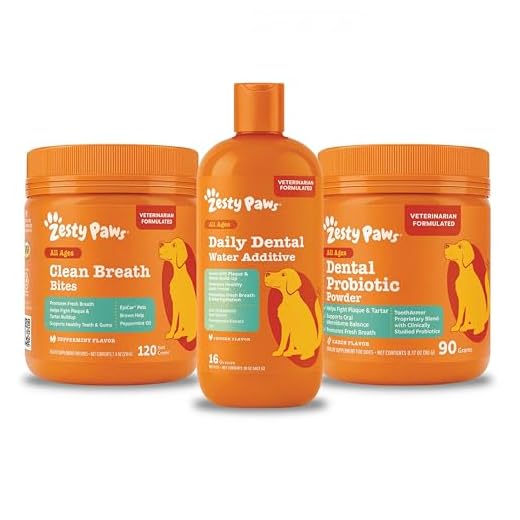 Zesty Paws Dental Trio System for Dogs – Breath Freshener + Dental Care – Water Additive, Dental Chews & Dental Powder – Teeth Cleaning, Tartar Remover, Healthy Mouth Support