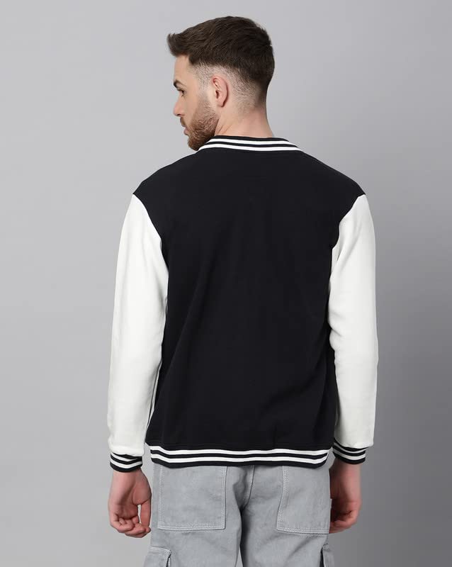 Image of BE SAVAGE Men's Cotton Blend Standard Length Varsity Jacket