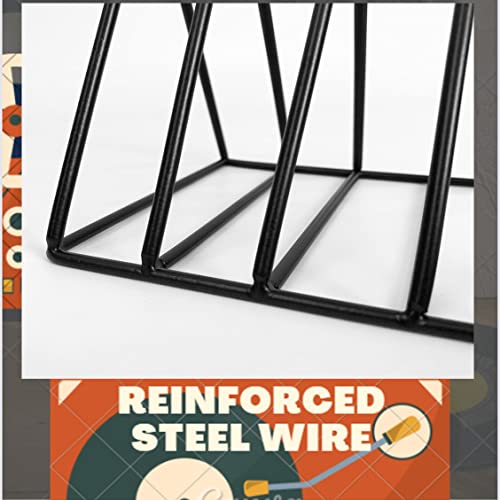 45rpm Vinyl Record Storage Holder - 7inch Stand Metal Wire Rack Holds up to 33 Album Lp\'s - Premium Display, Simple and Contemporary Shelf Concept Design for 7\" Records (Black, 1) - Thumbnail 5
